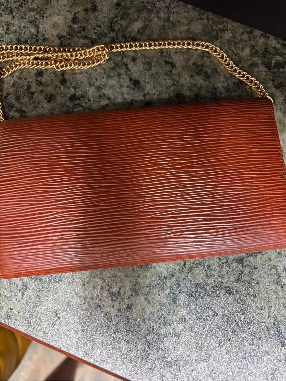 Louis Vuitton Epi Leather Wallet in Cognac beautiful color! With crossbody chain